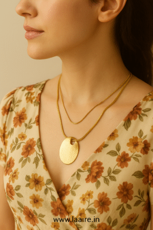 Oval Gold Pendant Necklace