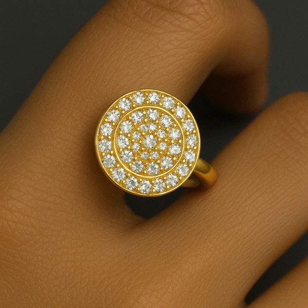 Golden Orbit Pavé Ring