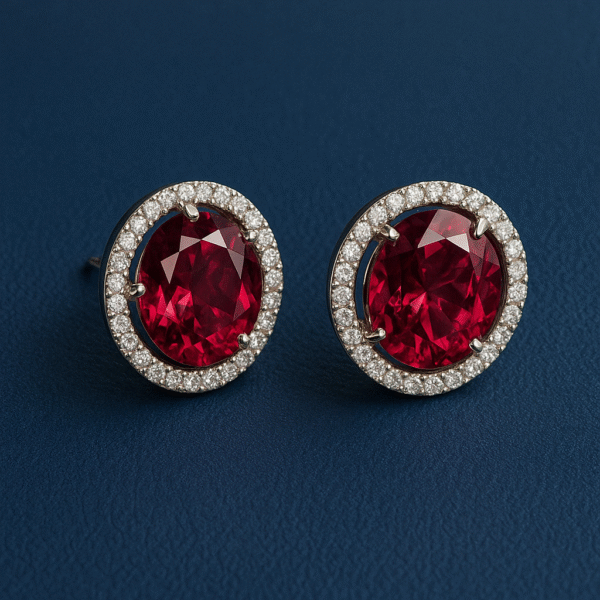Ruby Frost Halo Studs