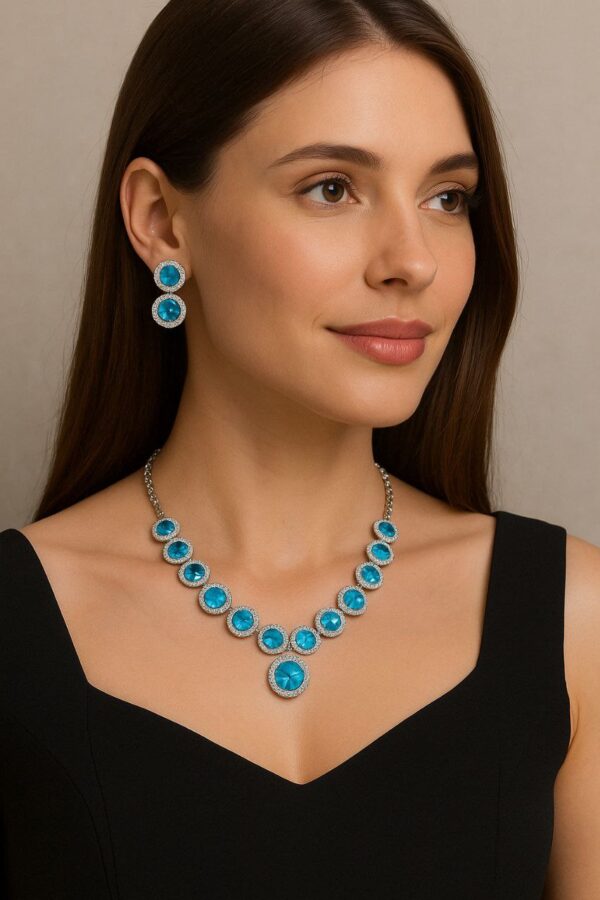 photo_6060075237363533720_y Azure Sparkle Necklace & Earring Set