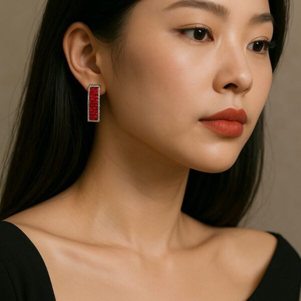 Ruby Red Huggie Earrings
