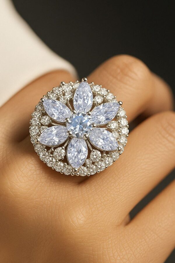 Crystal Bloom Statement Ring