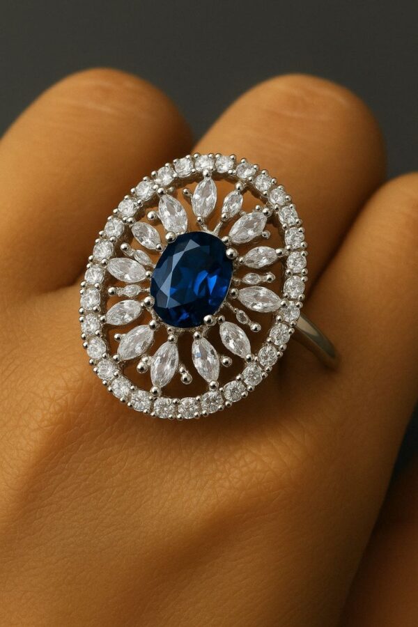 The “Sapphire Bloom” Oval Ring