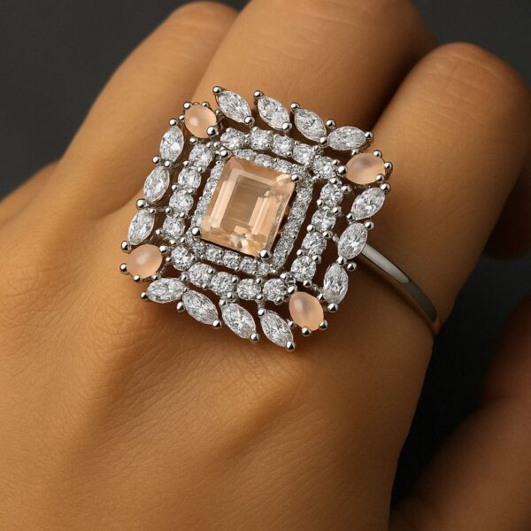 The “Champagne Aura” Cluster Ring